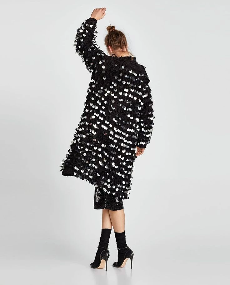 Zara Sequin Knit Cardigan