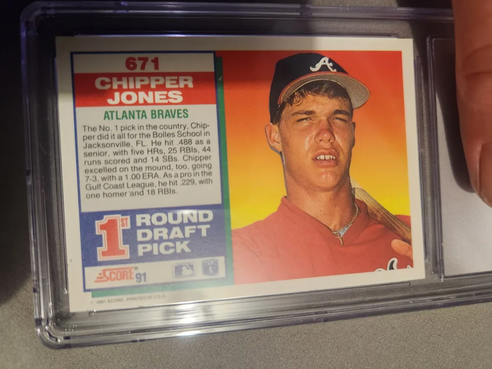 1991 Score Chipper Jones #671 Baseball Card image indicator(2)
