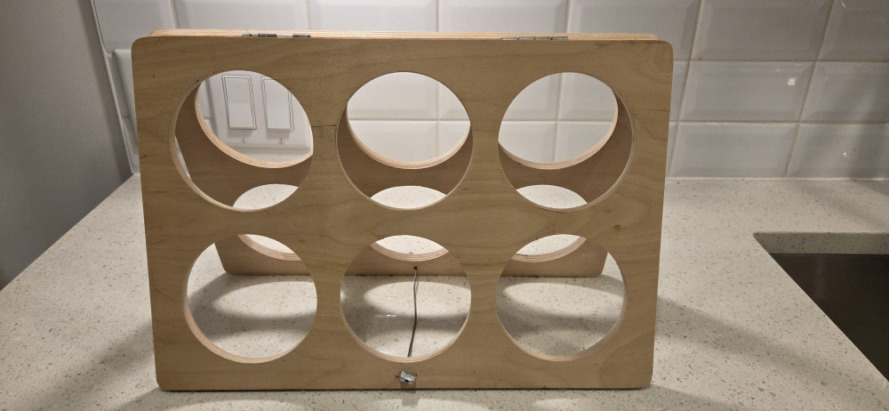 Wooden Wine Rack - Holds 6 Bottles