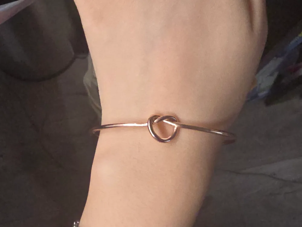 Rose Gold Knot Bangle Bracelet thumbnail