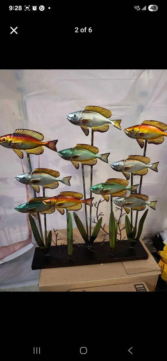 Metal Fish Sculpture, Home Decor thumbnail