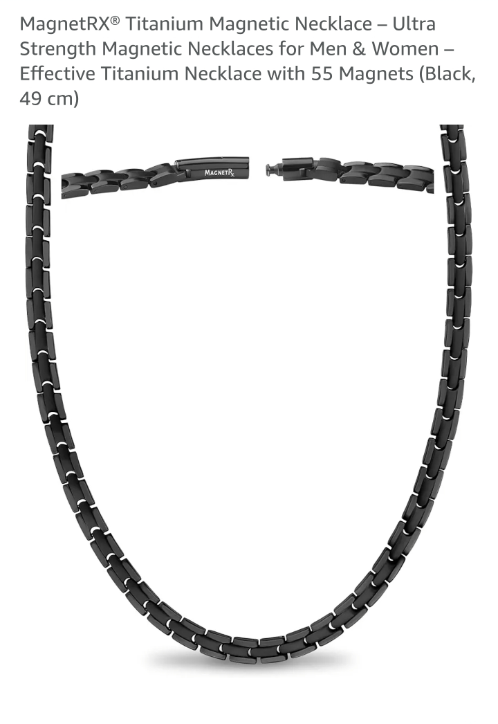 MagnetRX Titanium Magnetic Necklace - Black, 49cm - photo 3
