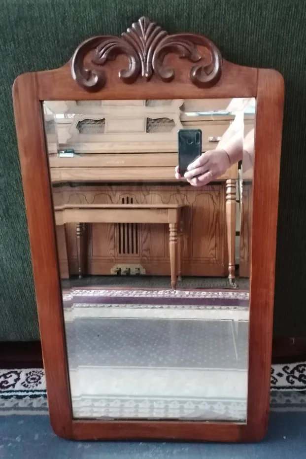 Vintage Wooden Framed Mirror image indicator(2)