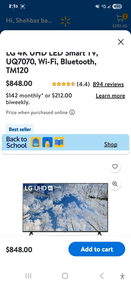 🍁SAVE BIG -LG 55" 4K UHD AI ThinQ Smart TV - New in Box! image indicator(7)