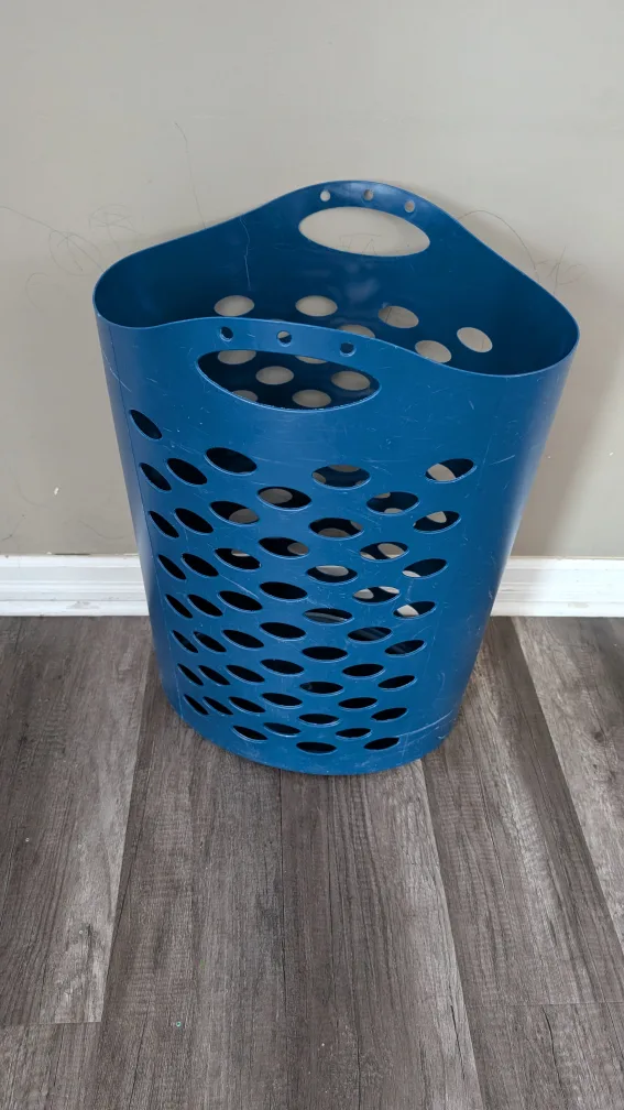 Blue Plastic Laundry Basket thumbnail
