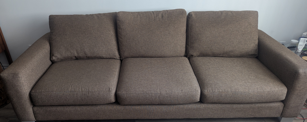 8' Brown Sofa and Ottoman Set