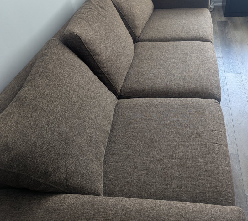 8' Brown Sofa and Ottoman Set - photo 2