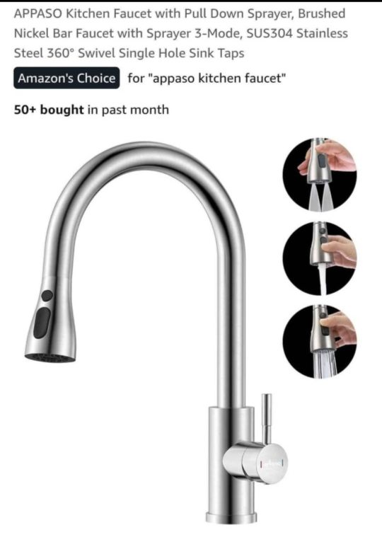 APPASO Kitchen Faucet Brushed Nickel