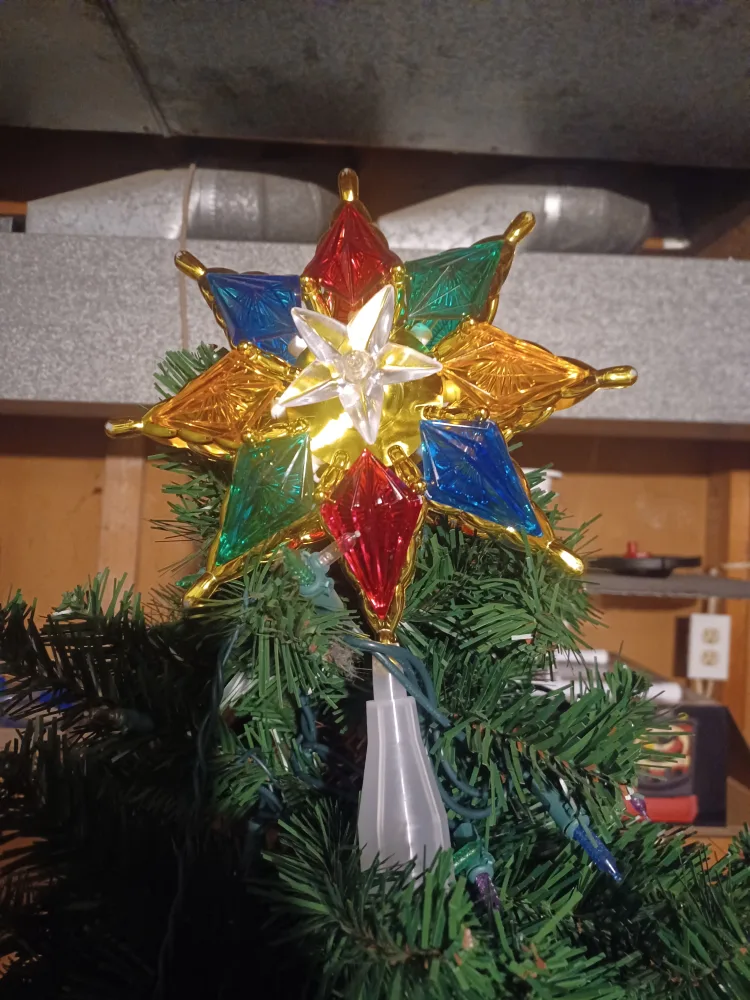 Vintage Multi-Color Star Christmas Tree Topper and Xmas tree thumbnail