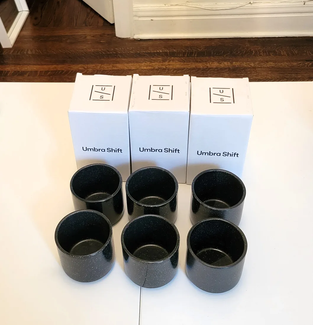 6 x Umbra Shift Sediment Black Stoneware Cups / Mugs image indicator(2)