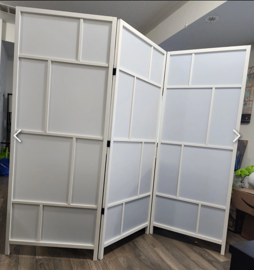 IKEA RISÖR Room Divider - White/Black, 216x185 cm