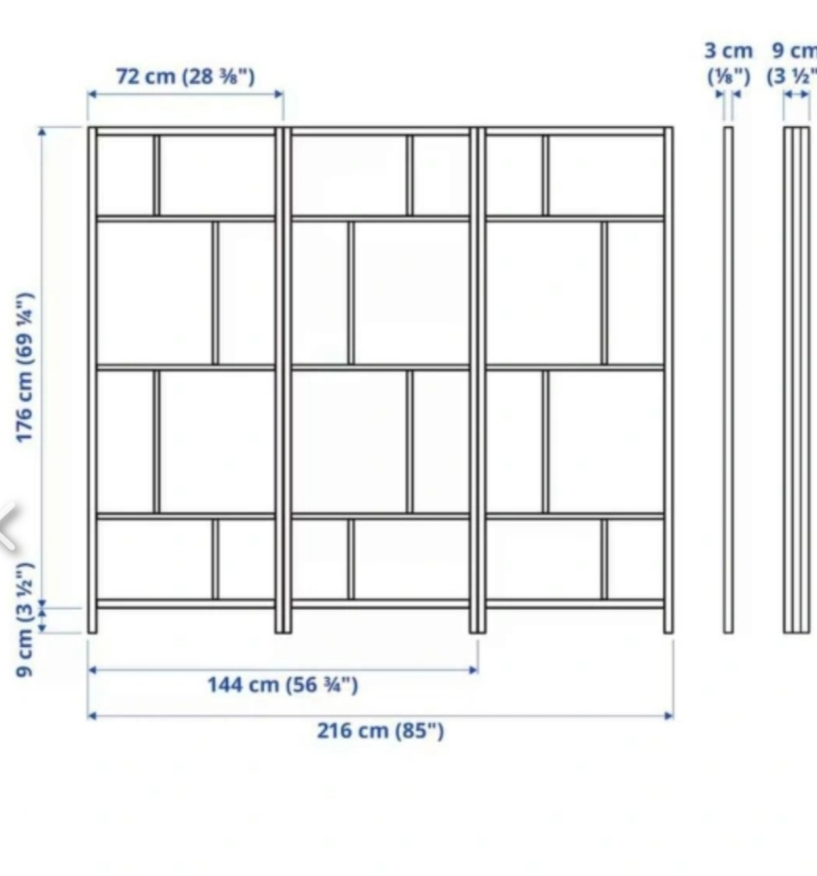IKEA RISÖR Room Divider - White/Black, 216x185 cm - photo 3