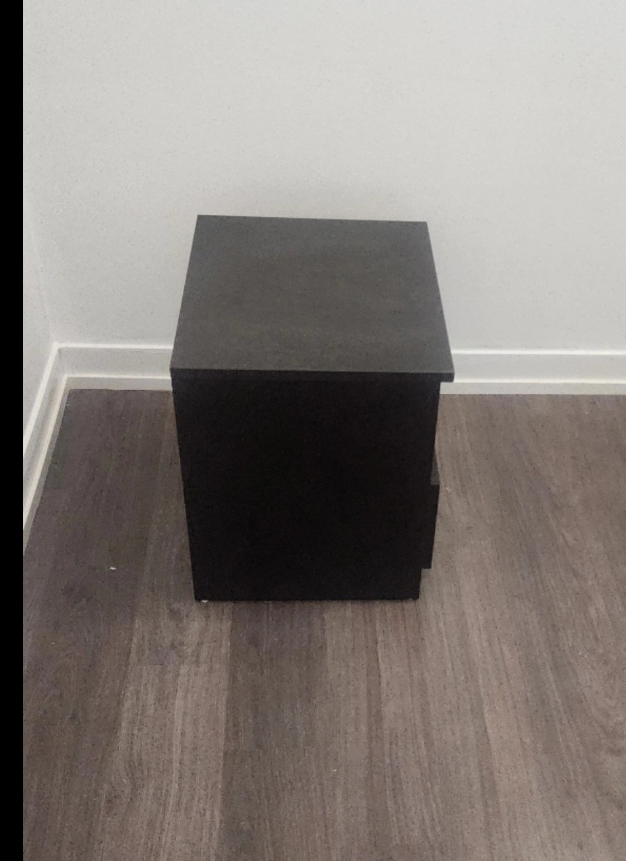 Black Nightstand with Drawer - photo 3