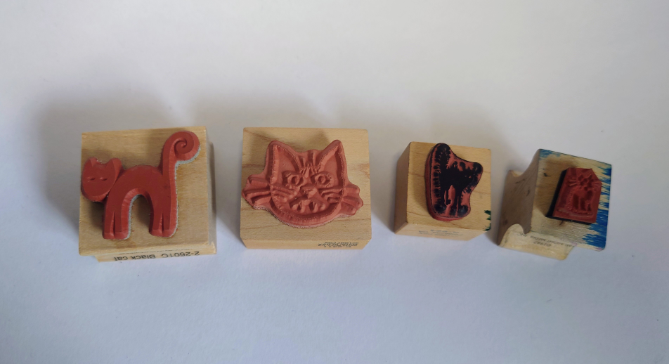 New & Used Halloween Kitty Cat Rubber Stamps - photo 2