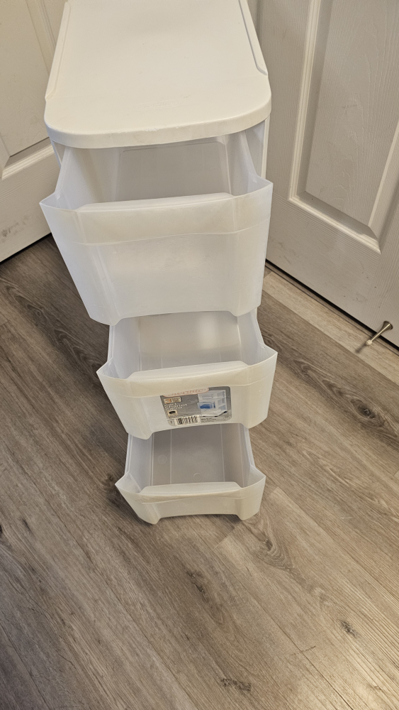 Sterilite 3-Drawer storage organizer with wheels - White - photo 3