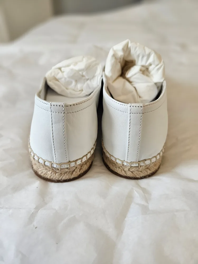 Burberry White Leather Espadrilles Size 9 image indicator(3)