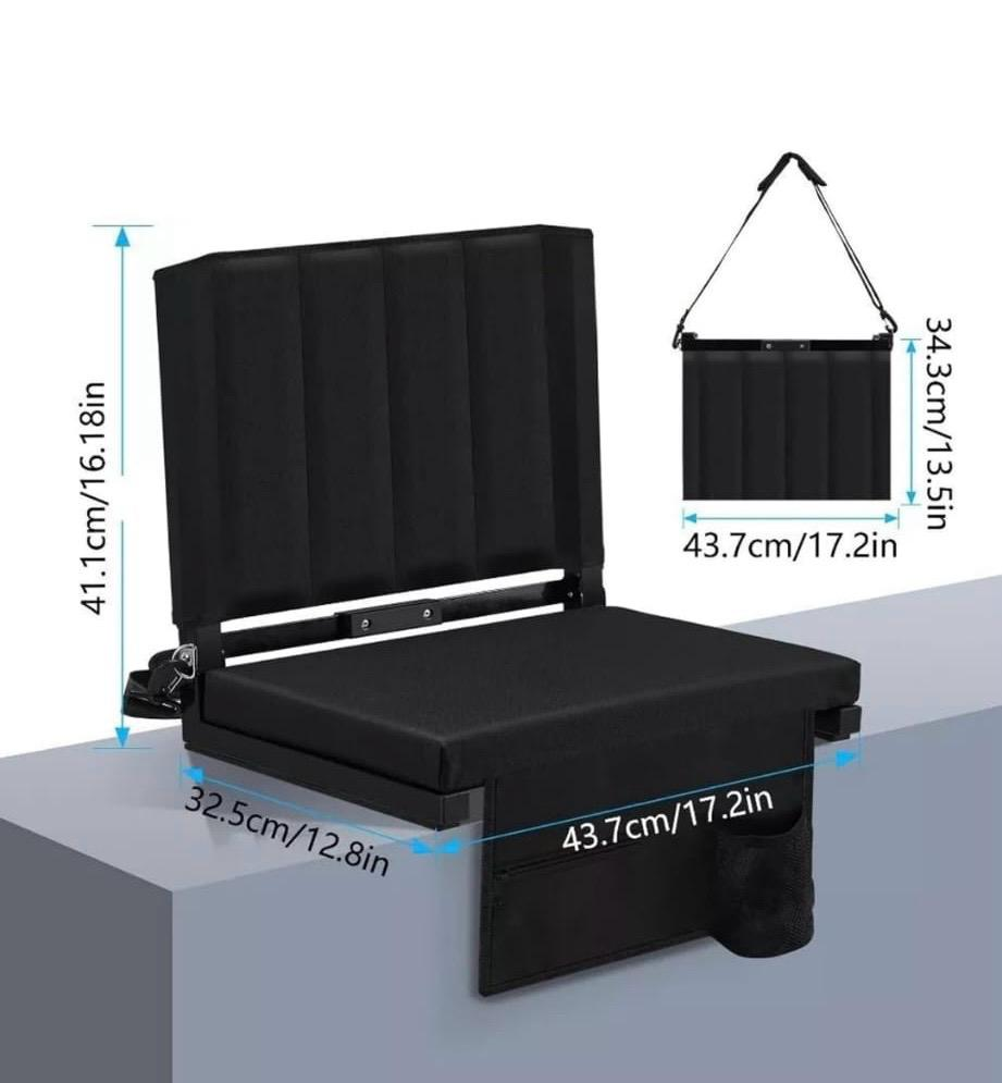 Collapsible Stadium Seat Chair - Black - photo 3