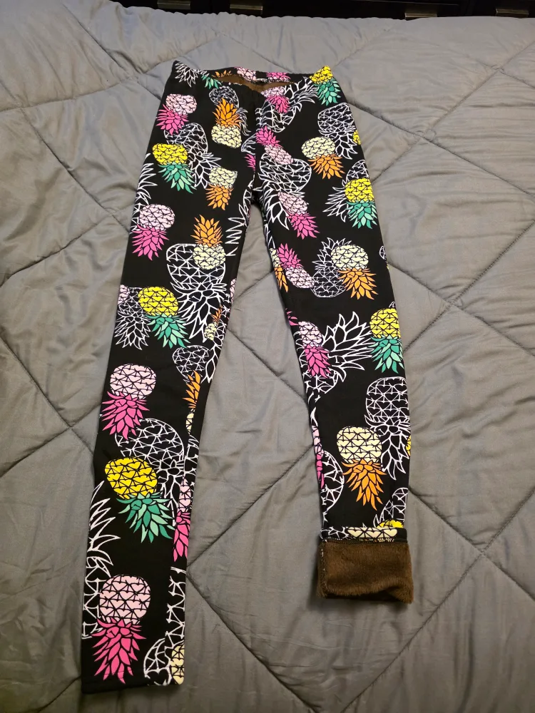 Just Cozy Pineapple Print Leggings - Size M/L thumbnail