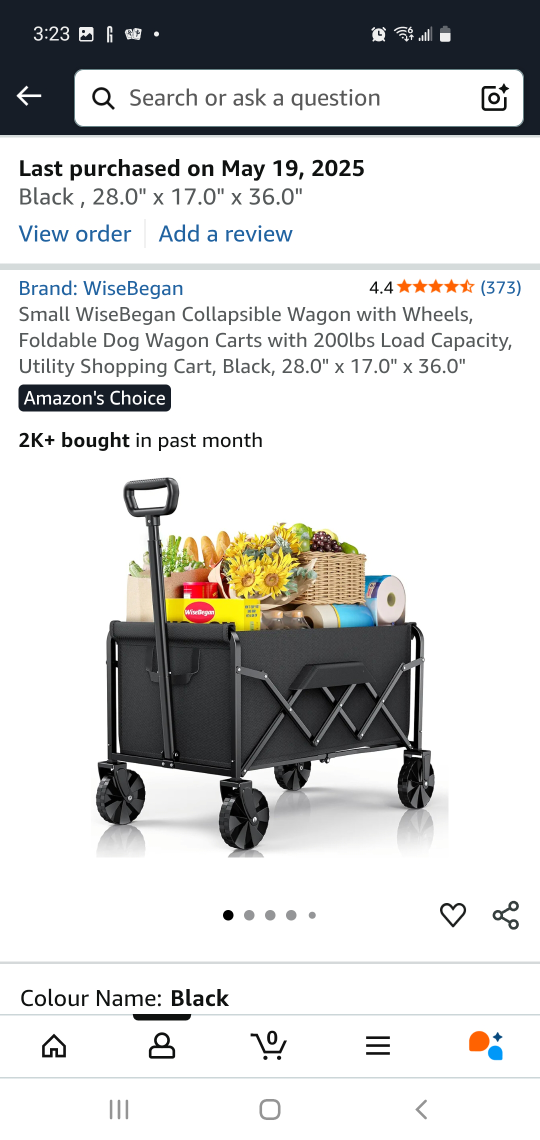 WiseBegan Collapsible Wagon Cart - Black