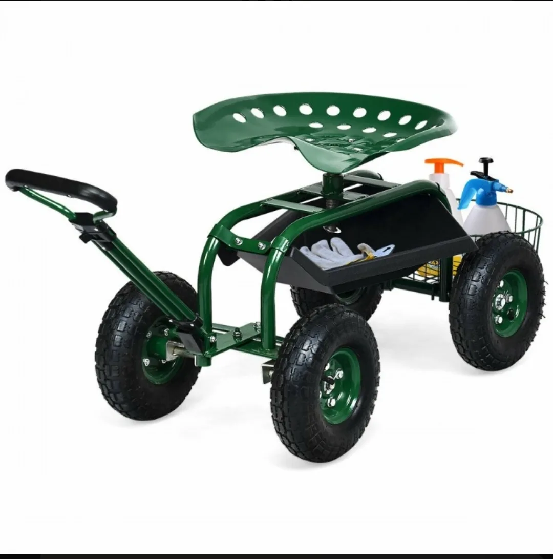 Rolling Garden Cart with Seat image indicator(3)