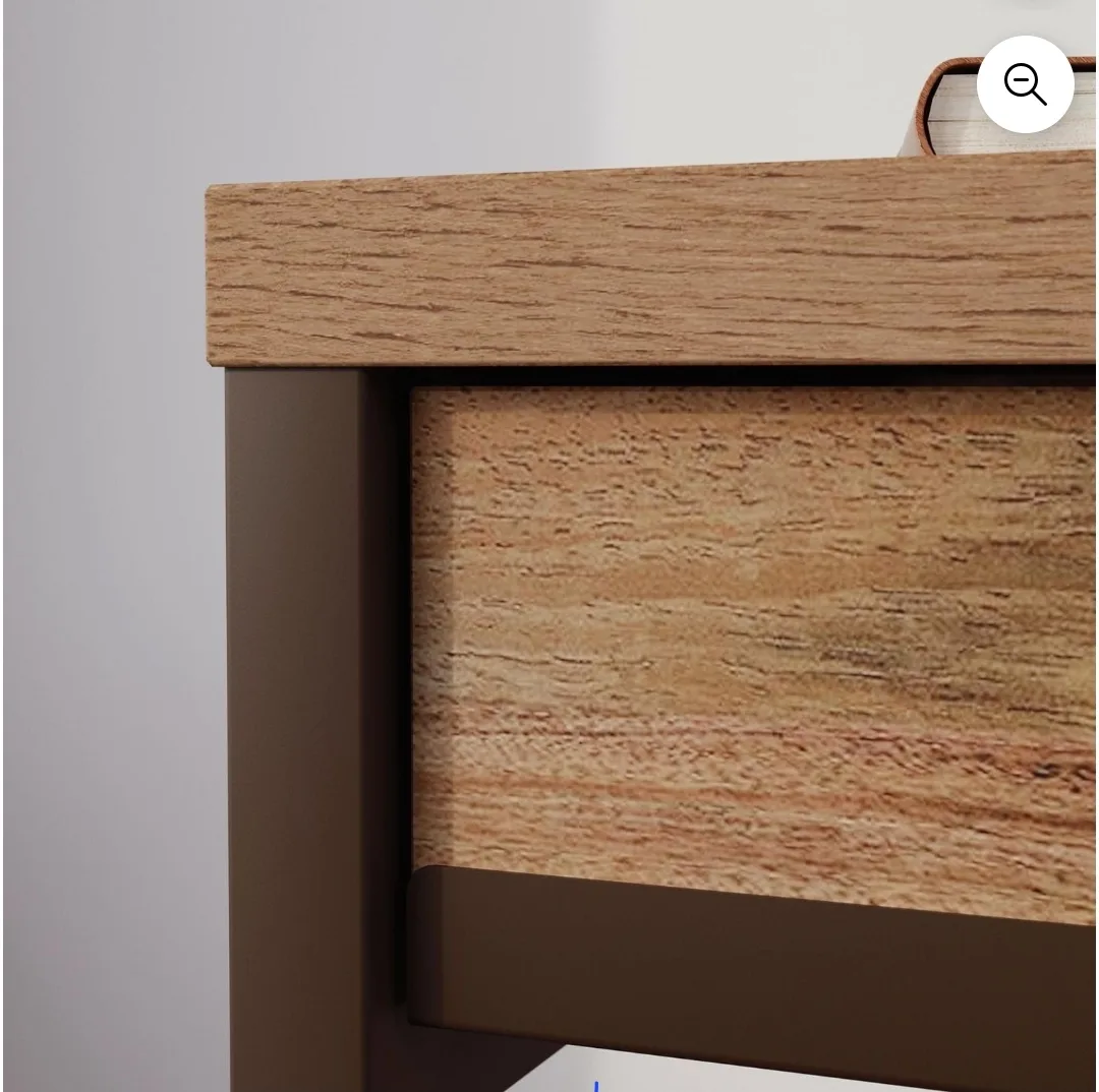 Brown Wood & Metal Writing Desk image indicator(6)