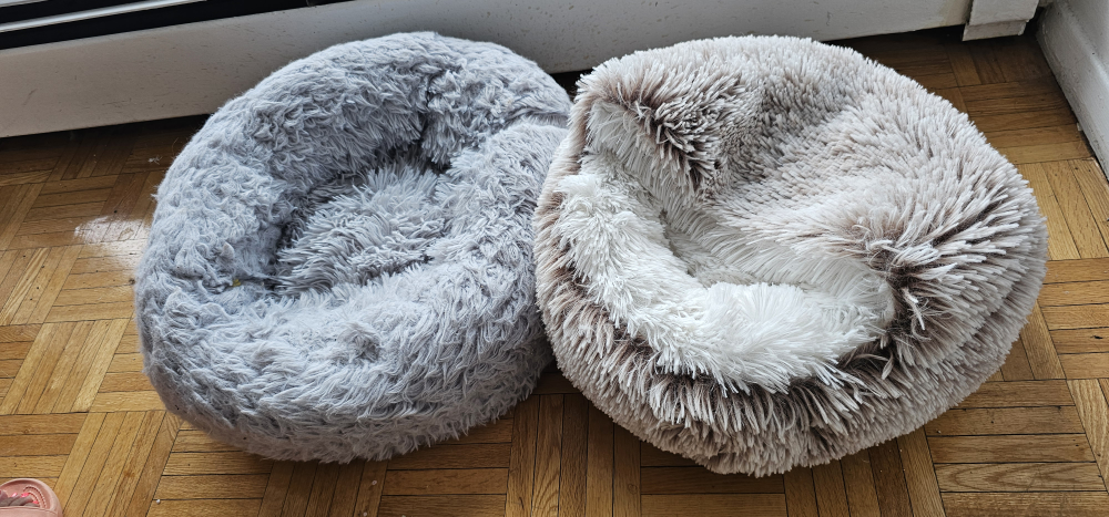 Fluffy Pet Bed - Grey & Brown