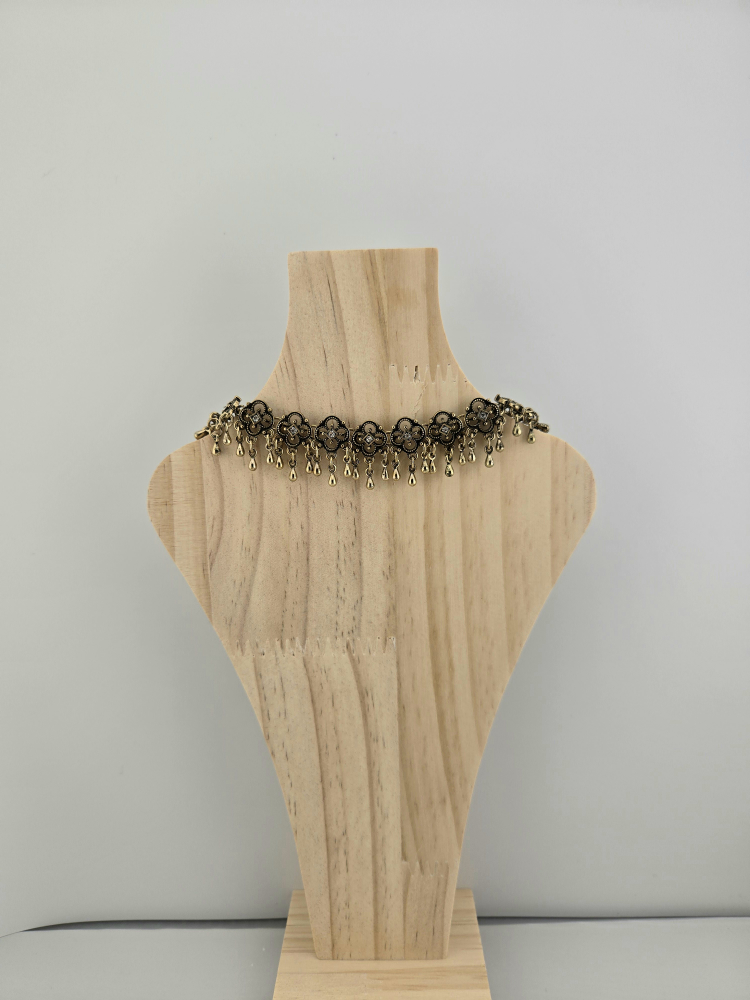 Vintage Style Flower Drop Choker Necklace - photo 4