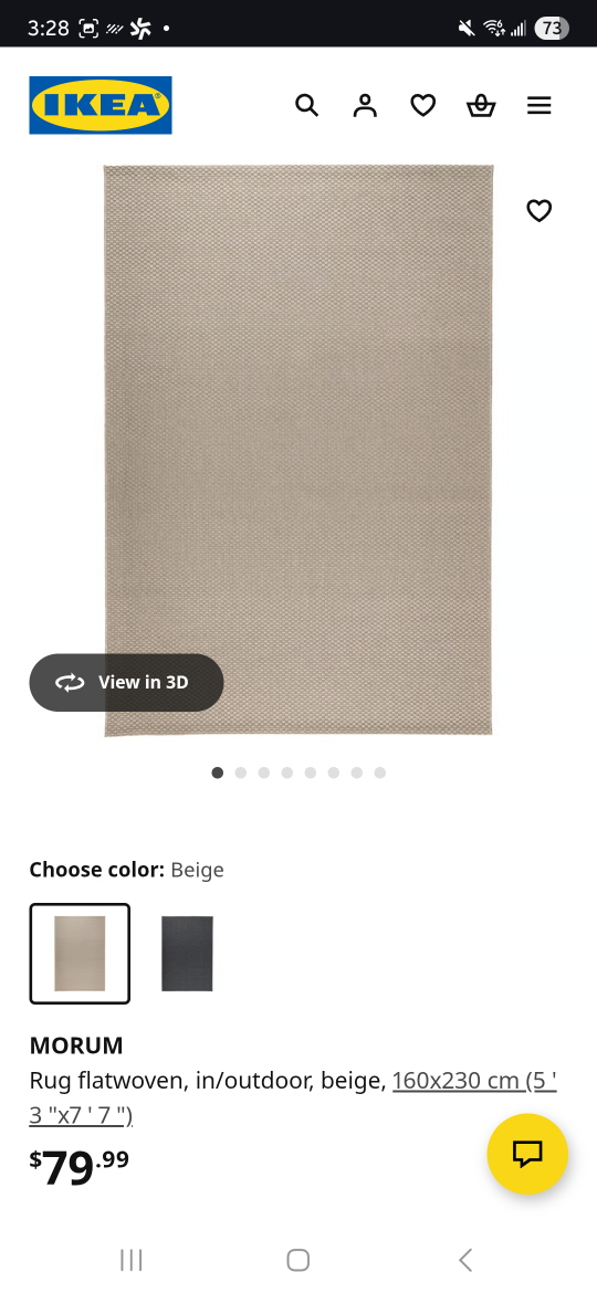 IKEA MORUM Rug - Beige, 160x230 cm