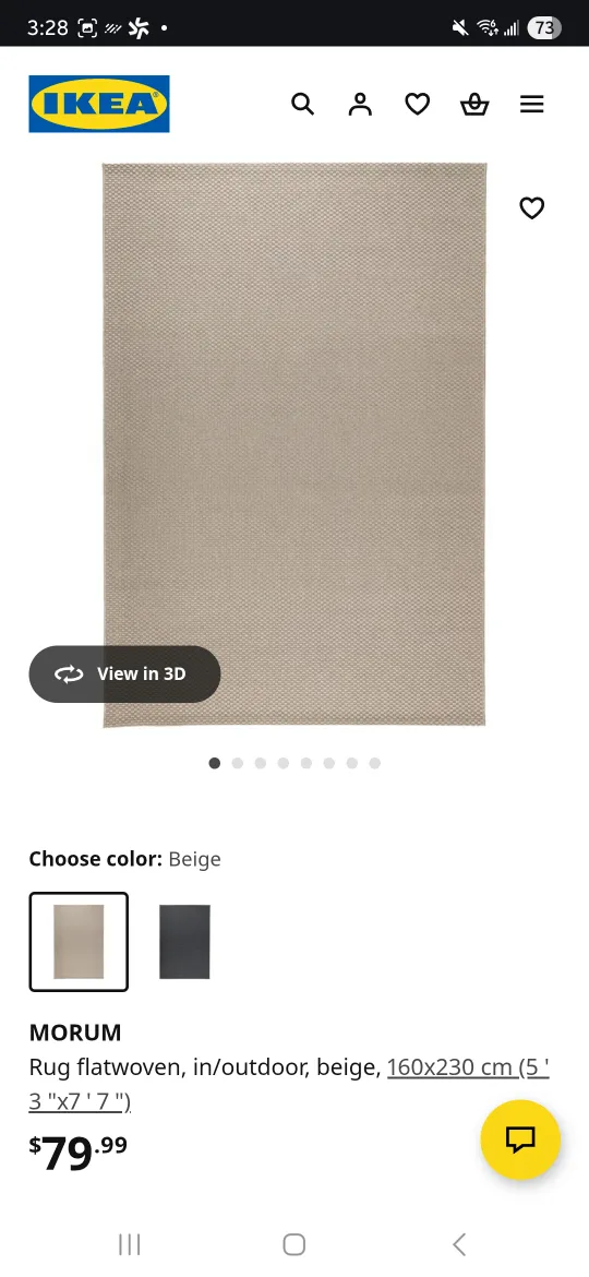 IKEA MORUM Rug - Beige, 160x230 cm thumbnail