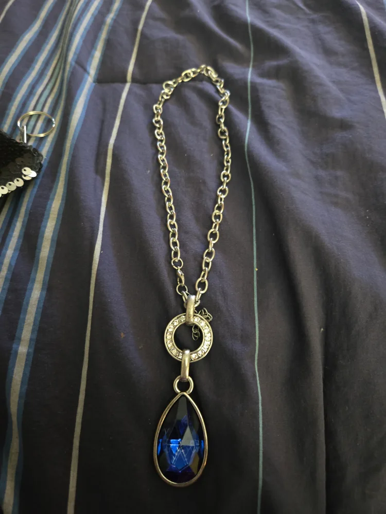 Blue Teardrop Pendant Necklace thumbnail