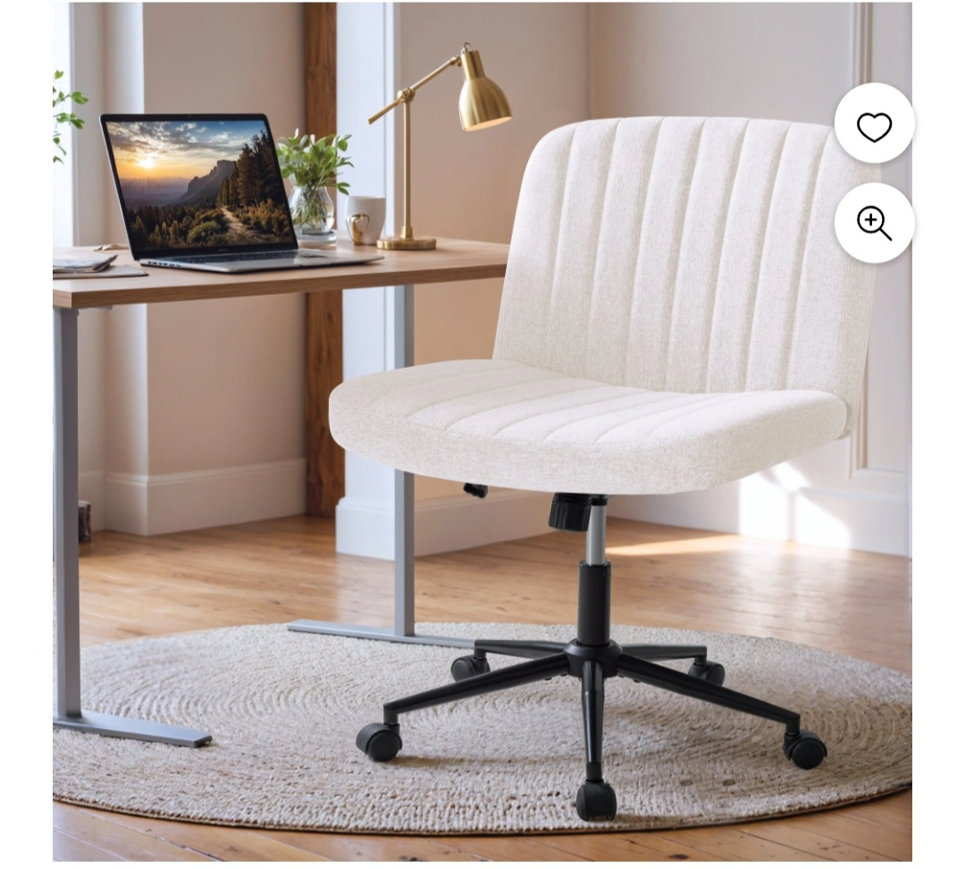 Cream Upholstered Office Chair