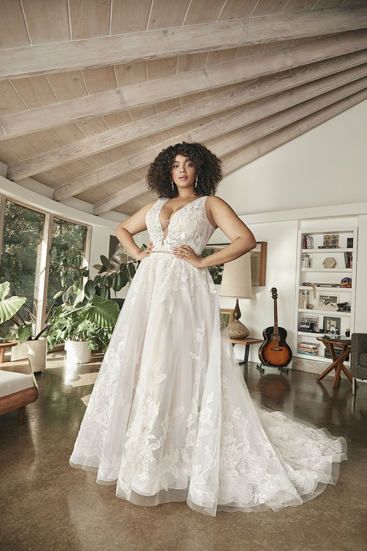 Wedding Dress - Lace Appliqué A-Line Gown