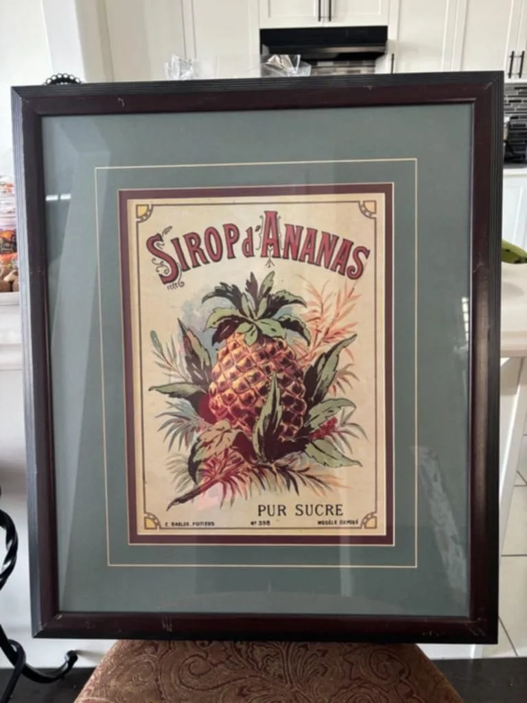 Framed Vintage Fruit Print Art - 22x26 thumbnail