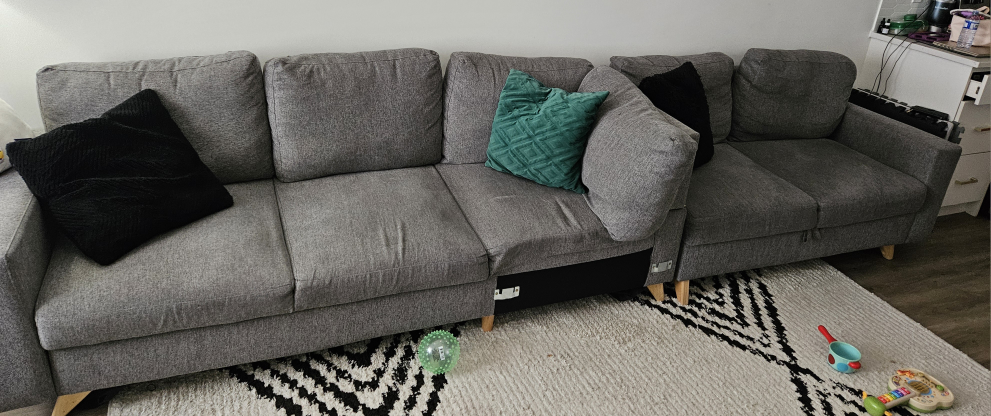 Grey Sectional 2 piece L Shape Sofa - photo 5
