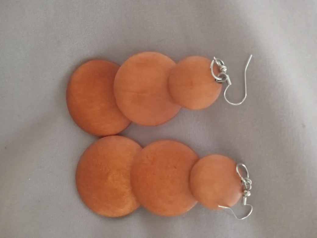 orange wood earrings jewelry thumbnail