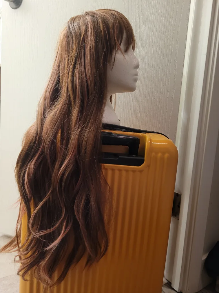 Wig - Long Wavy Brown with Pink Highlights image indicator(2)