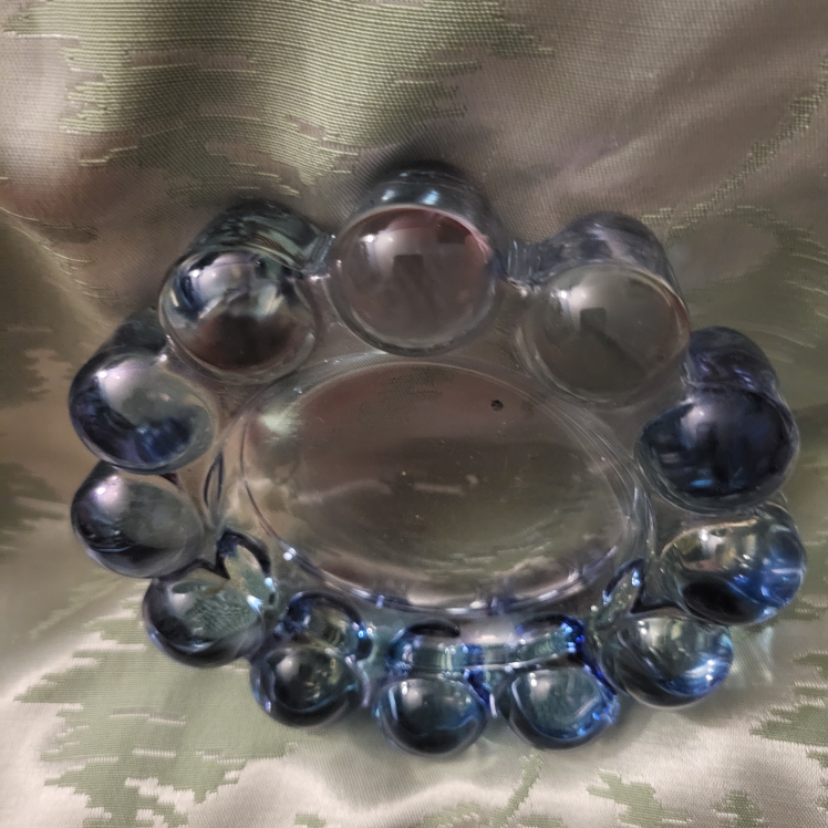 Vintage Blue Glass Ashtray - photo 3