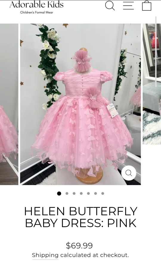 Like New Girls Helen Butterfly Dress - Pink size 8 image indicator(2)