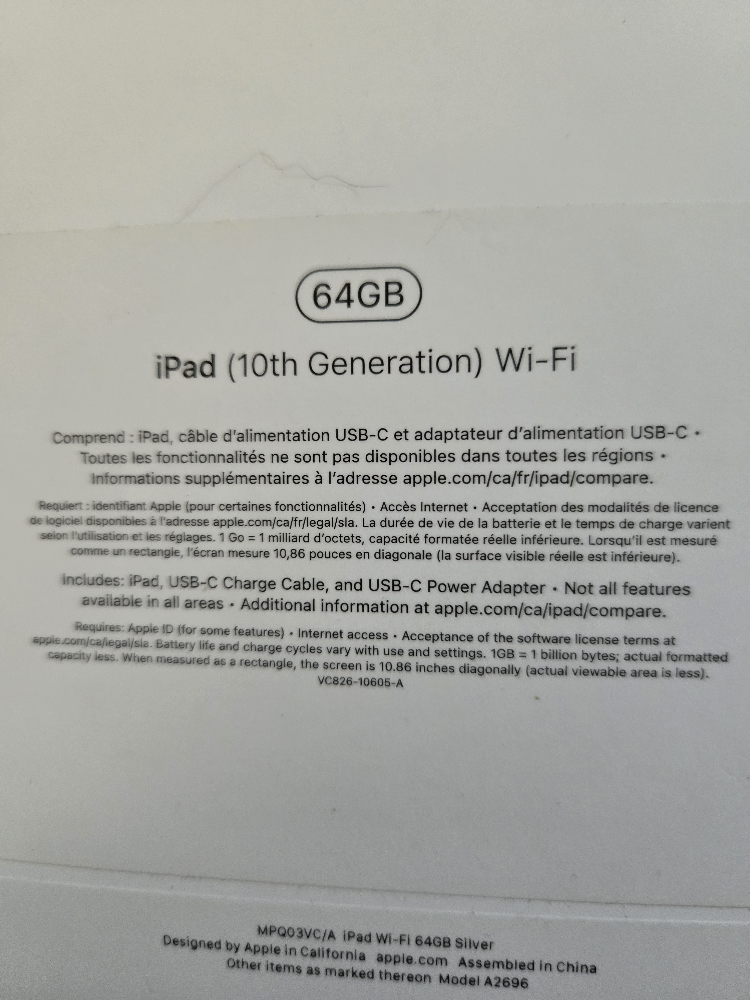 Apple iPad 10th Gen 64GB Wi-Fi Silver - photo 2
