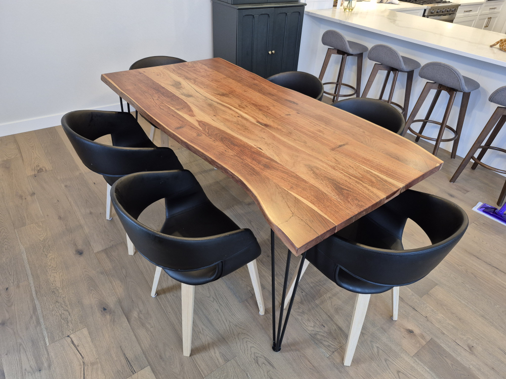Live Edge Wood Dining Table with 6 Chairs - photo 3