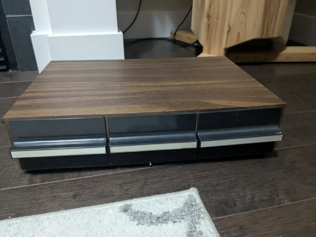 Wooden Storage Box with 3 Drawers for cassette tapes thumbnail