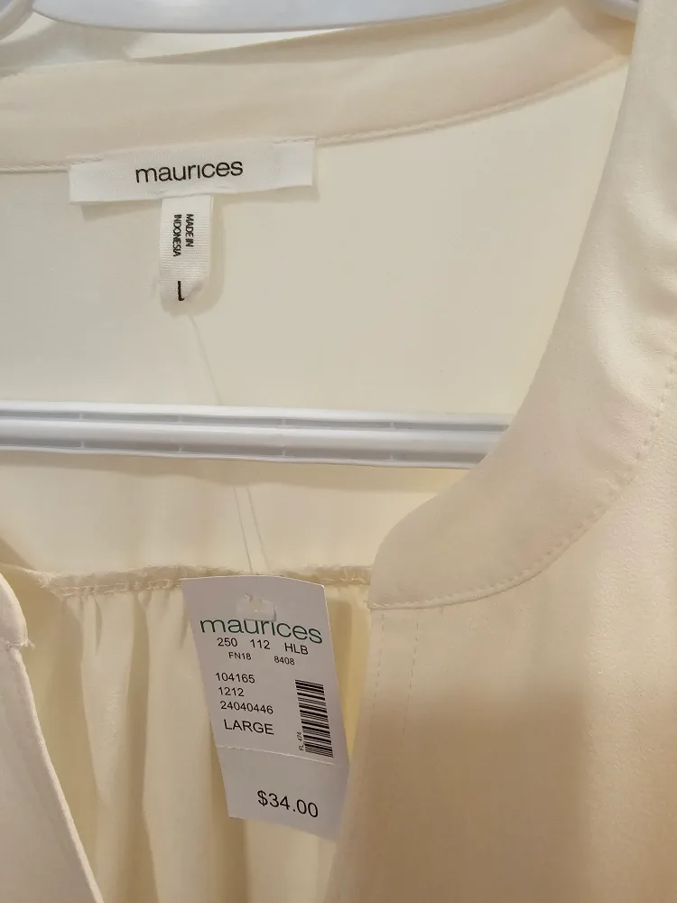 maurices Cream Blouse - Size L