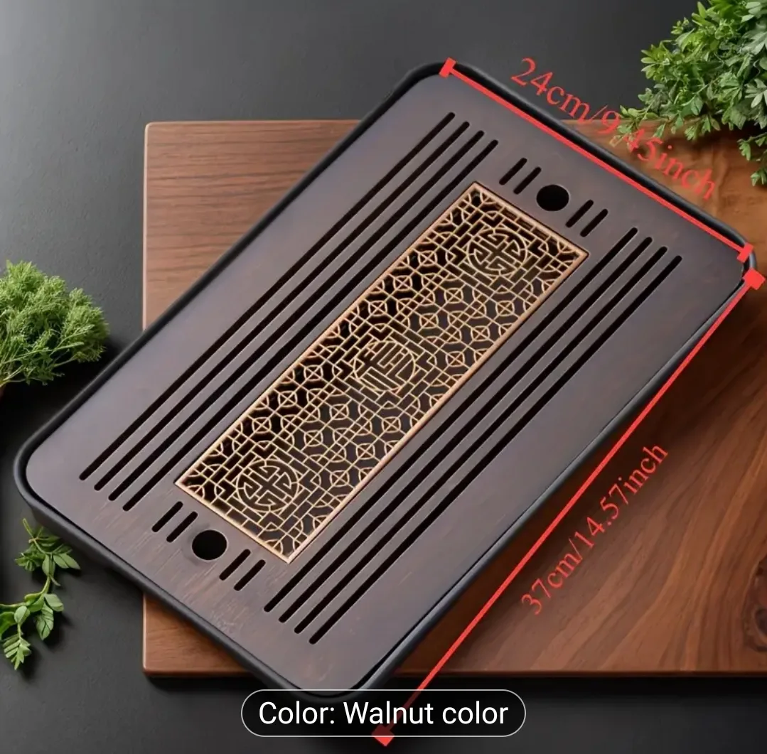 Walnut Colour Tea Tray, 37x24cm, New in Box image indicator(3)