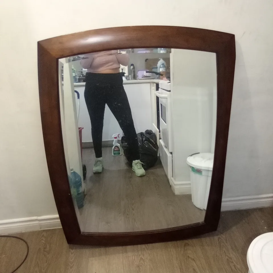 Wood Framed Wall Mirror thumbnail
