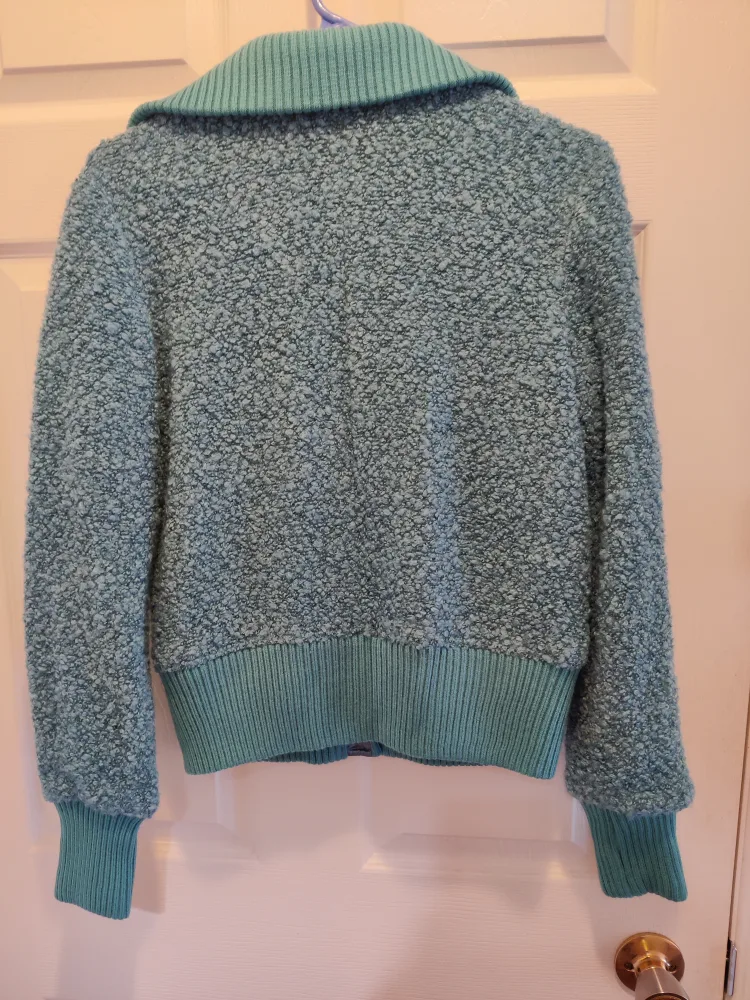 Teal Knit Button-Up Jacket size S/M image indicator(3)