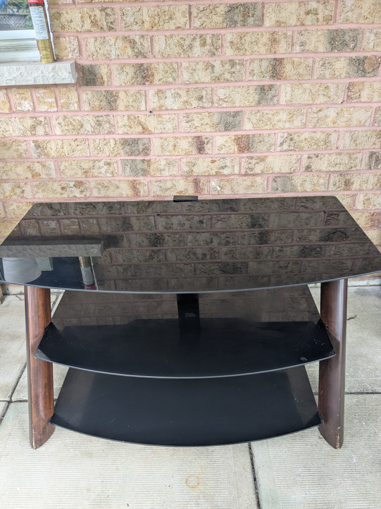 Black Glass TV Stand - photo 2