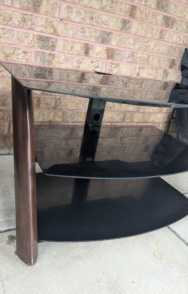 Black Glass TV Stand - photo 3
