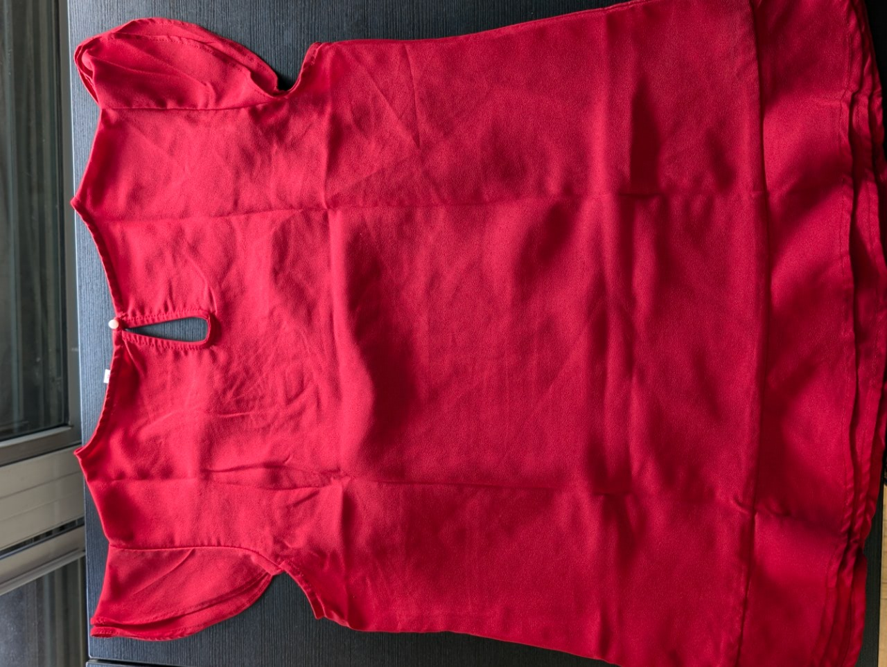 Red Ruffled Blouse - Size L - photo 2