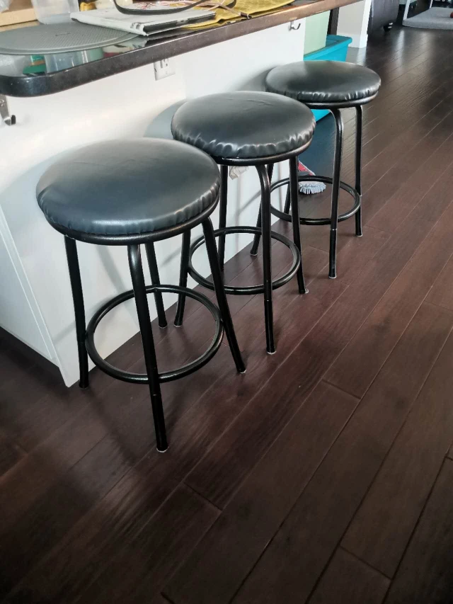 Set of 6 Black Bar Stools
