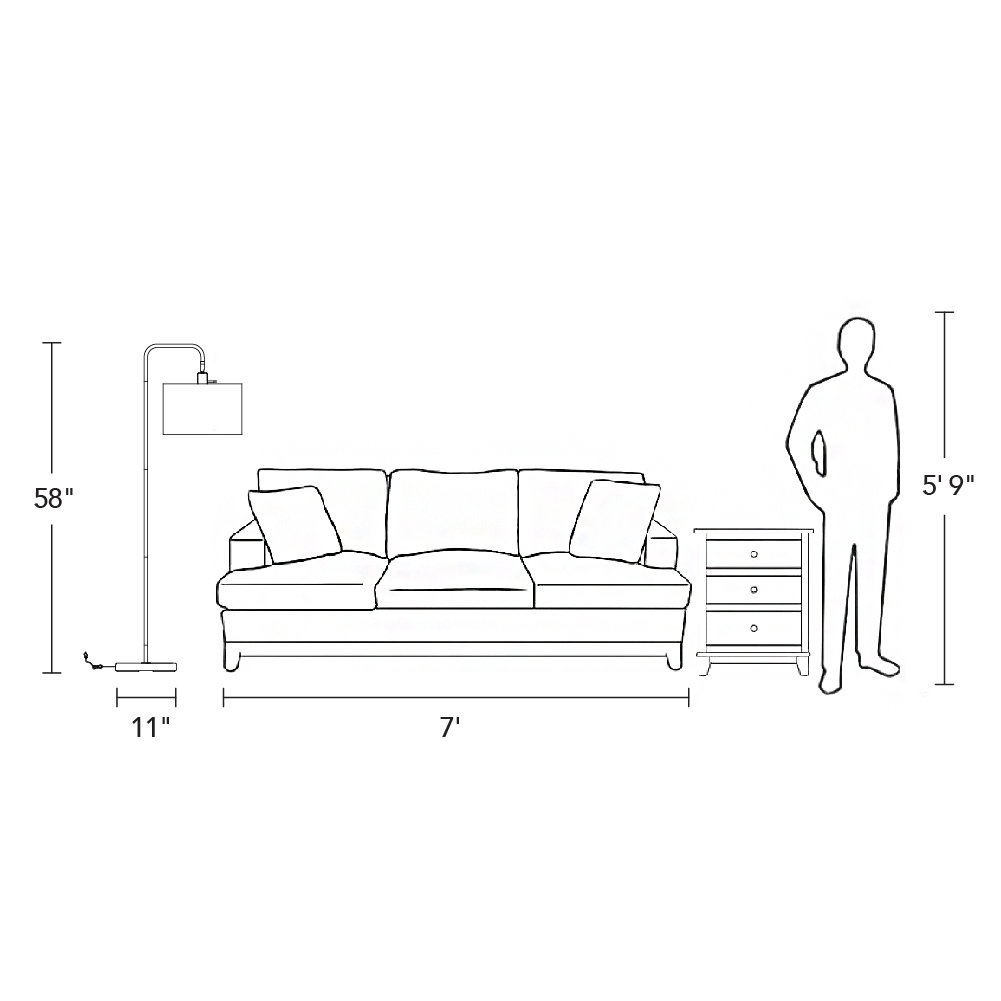 Modern Black Floor Lamp w/ White Shade - photo 5